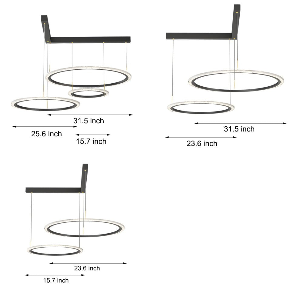 Minimalist Ring Chandelier with 3-Step Dimming