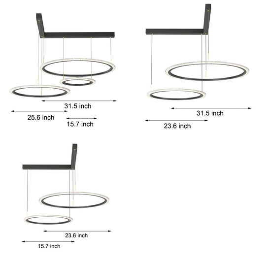 Minimalist Ring Chandelier with 3-Step Dimming