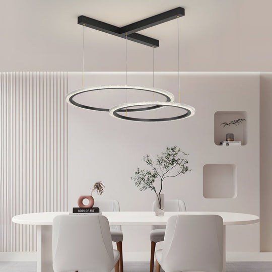 Creative Ring Chandelier with 3-Step Dimming