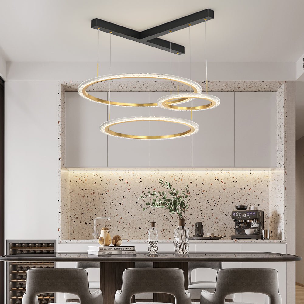 Creative Ring Chandelier with 3-Step Dimming