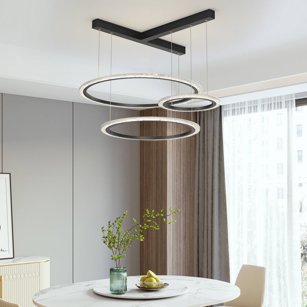 Creative Ring Chandelier with 3-Step Dimming