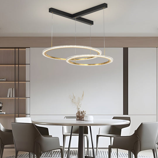 Creative Ring Chandelier with 3-Step Dimming