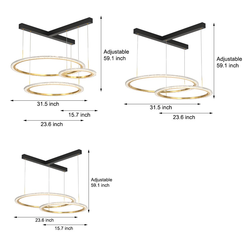 Creative Ring Chandelier with 3-Step Dimming