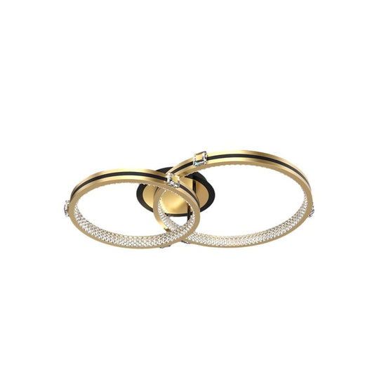 2/3/4 Rings Creative Step Dimming Brushed Gold Modern LED Ceiling Light