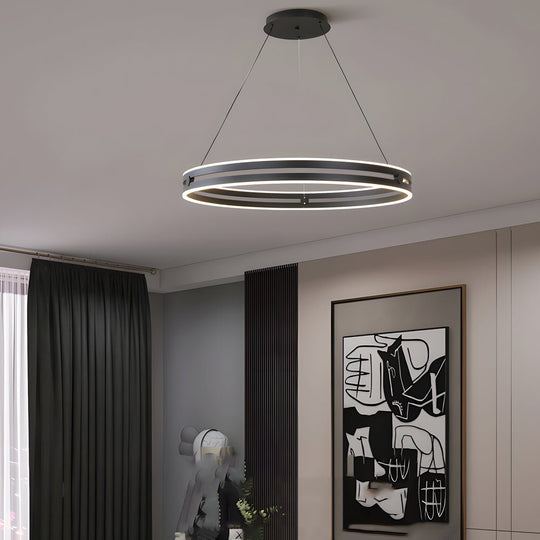 Modern Double Wheel LED Pendant Chandelier
