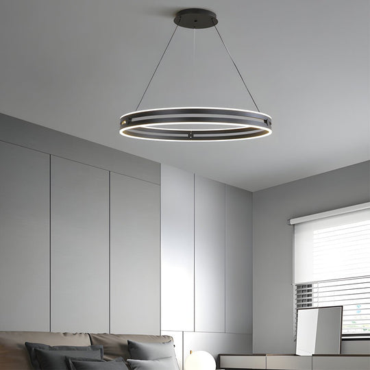 Modern Double Wheel LED Pendant Chandelier