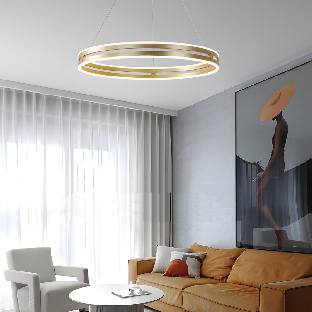 Modern Double Wheel LED Pendant Chandelier