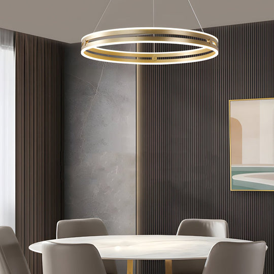Modern Double Wheel LED Pendant Chandelier