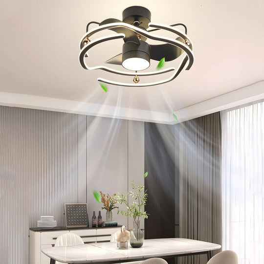 23.6’’ Low Profile Ceiling Fan with Dimmable LED and Remote