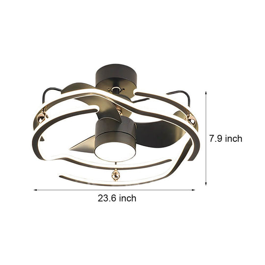 23.6’’ Low Profile Ceiling Fan with Dimmable LED and Remote