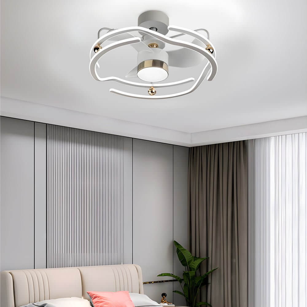 23.6’’ Low Profile Ceiling Fan with Dimmable LED and Remote