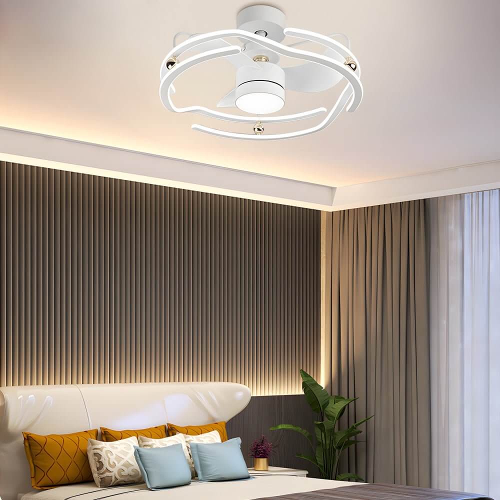 23.6’’ Low Profile Ceiling Fan with Dimmable LED and Remote