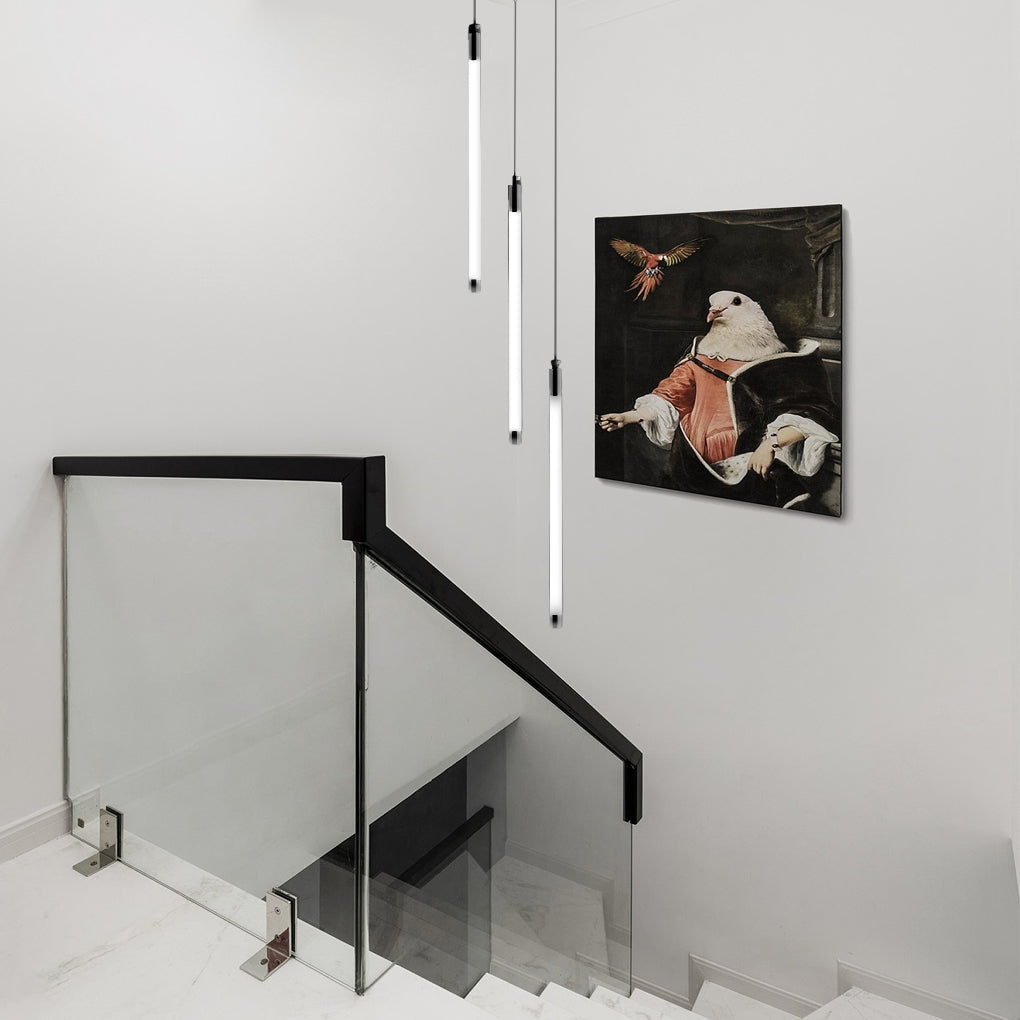 Spiral Creative Long Tube LED Modern Duplex Staircase Chandelier Ceiling Light