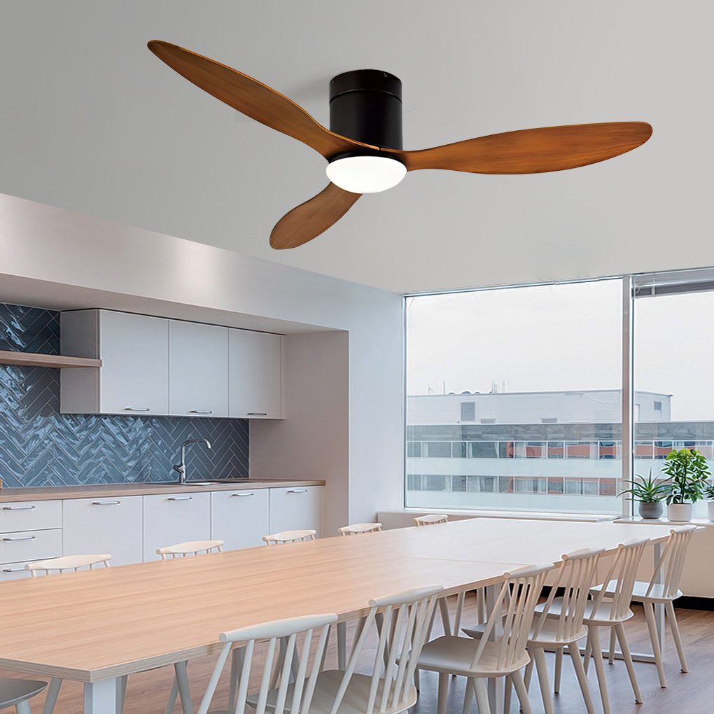 3-Blade Modern Ceiling Fan with Dimmable LED Light and Remote Control