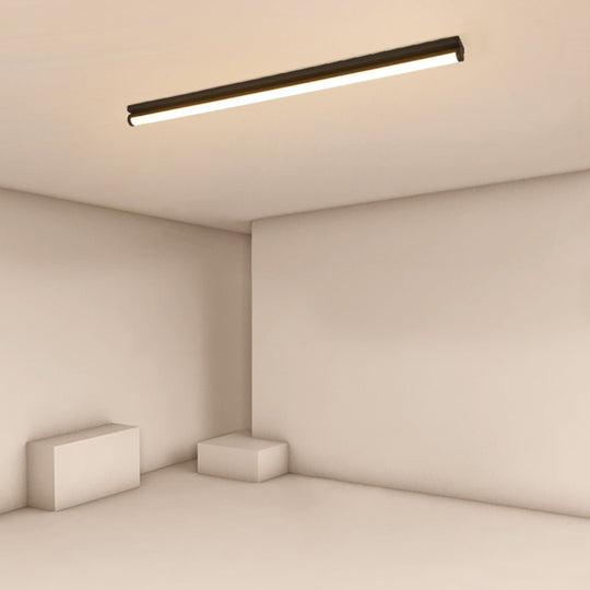 24'' / 30'' Rectangular LED Modern Flush Mount Lighting – White or Black Finish