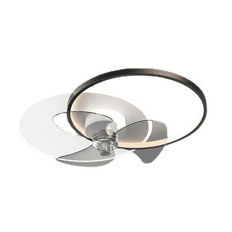 24'' LED Circle Flush Mount Ceiling Fan with Remote Control