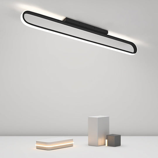 24" Rectangle LED Black Flush Mount Ceiling & Wall Light