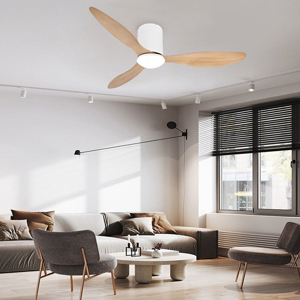3-Blade Modern Ceiling Fan with Dimmable LED Light and Remote Control