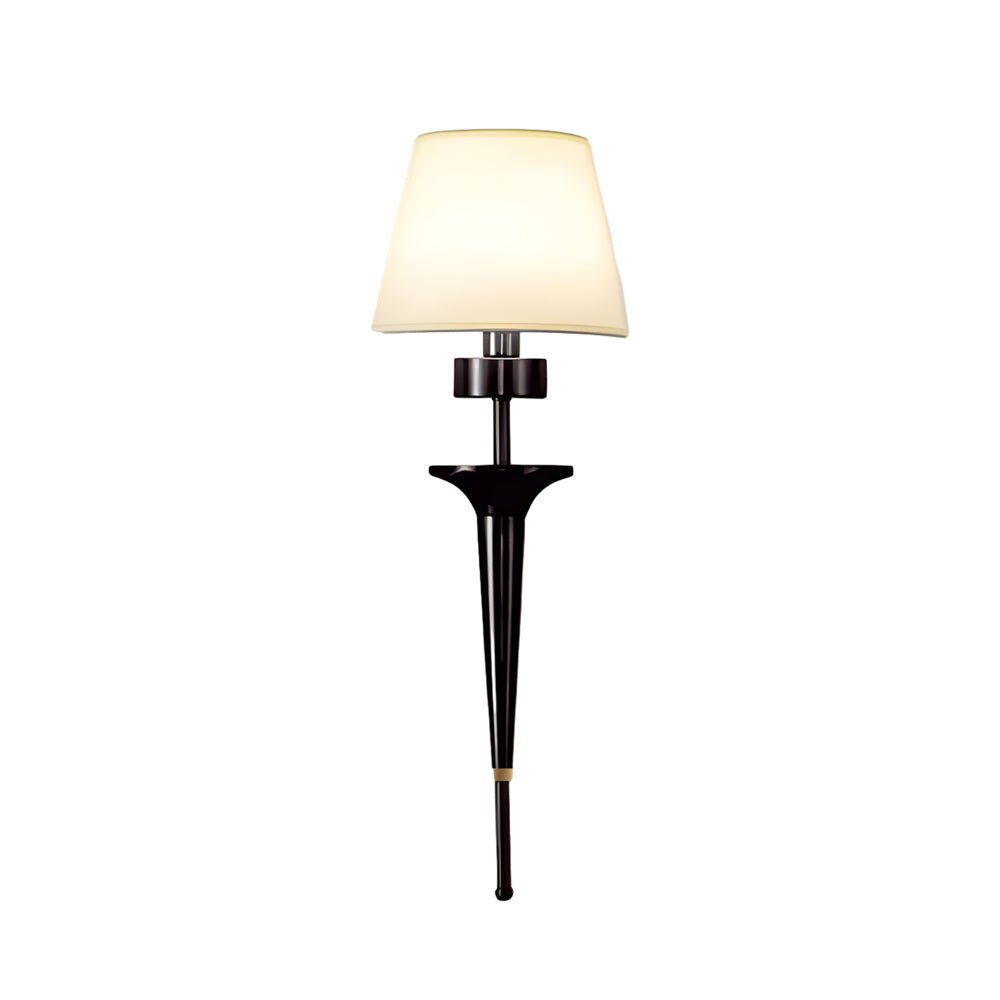 25.98-In H. Gold/Black Copper 1-Light American Wall Sconce with Fabric Shade