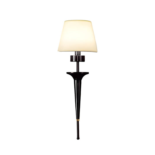 25.98-In H. Gold/Black Copper 1-Light American Wall Sconce with Fabric Shade