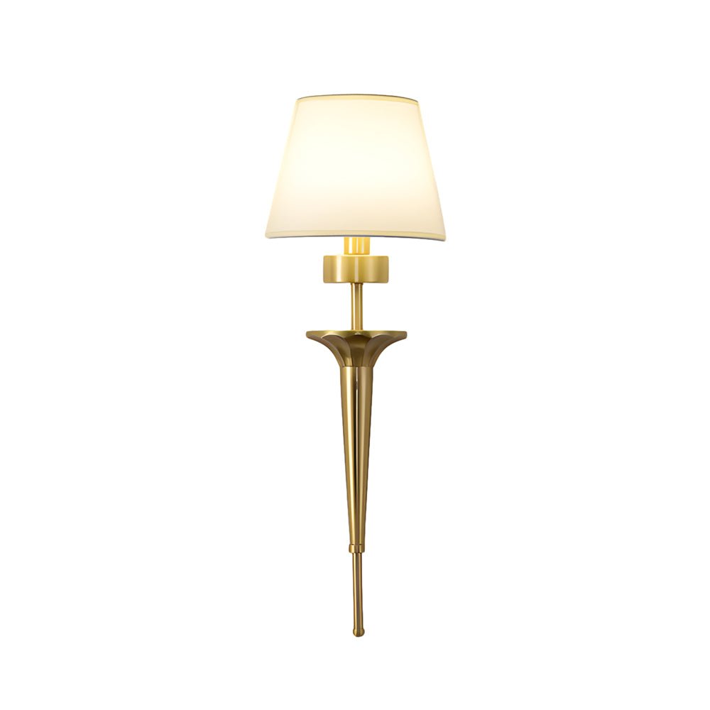 25.98-In H. Gold/Black Copper 1-Light American Wall Sconce with Fabric Shade