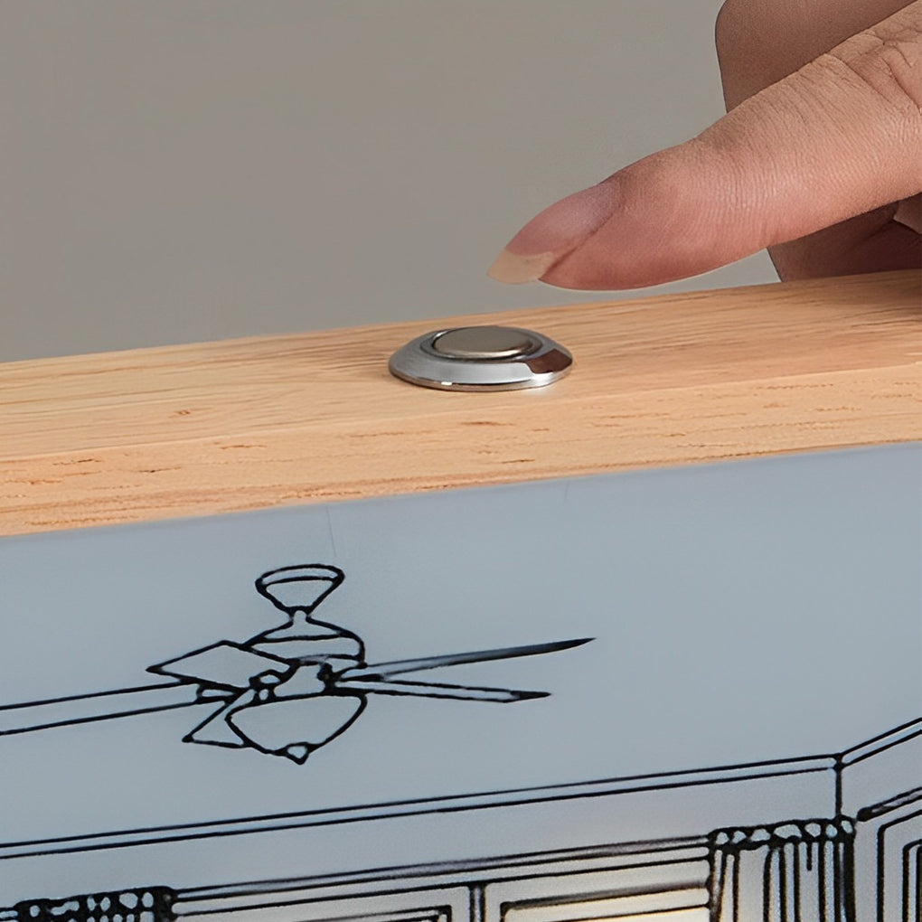 Wooden Frame Touch Control Dimmable LED Night Light