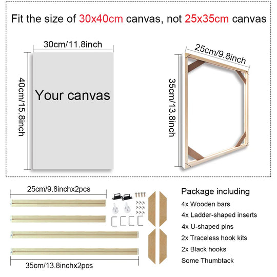Solid Wood Canvas Stretcher Frame DIY Kit Multiple Sizes
