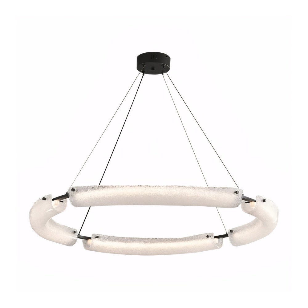 TITLE  LED Frosted Water Glass Ring Chandelier – 26"/34"/42"