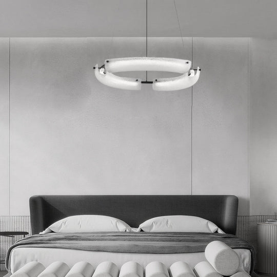 TITLE  LED Frosted Water Glass Ring Chandelier – 26"/34"/42"