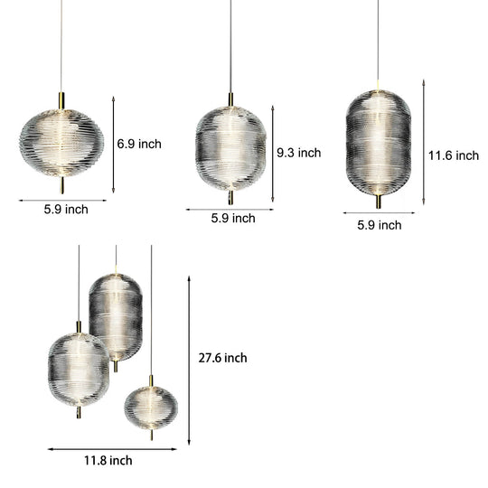 Personality Glass Shade LED Iron Creative Nordic Chandelier