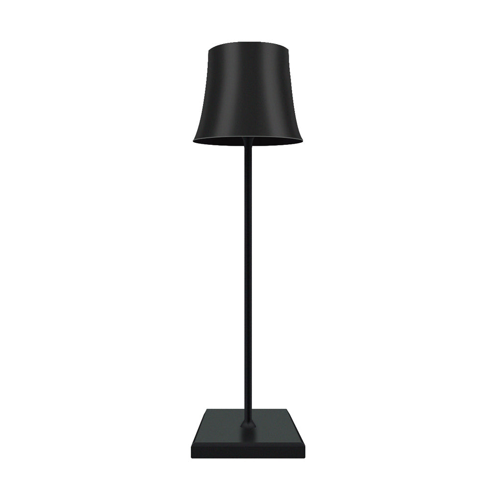 15 Inch Cordless Modern Cool Hue Metal Table Lamp (Black/White)