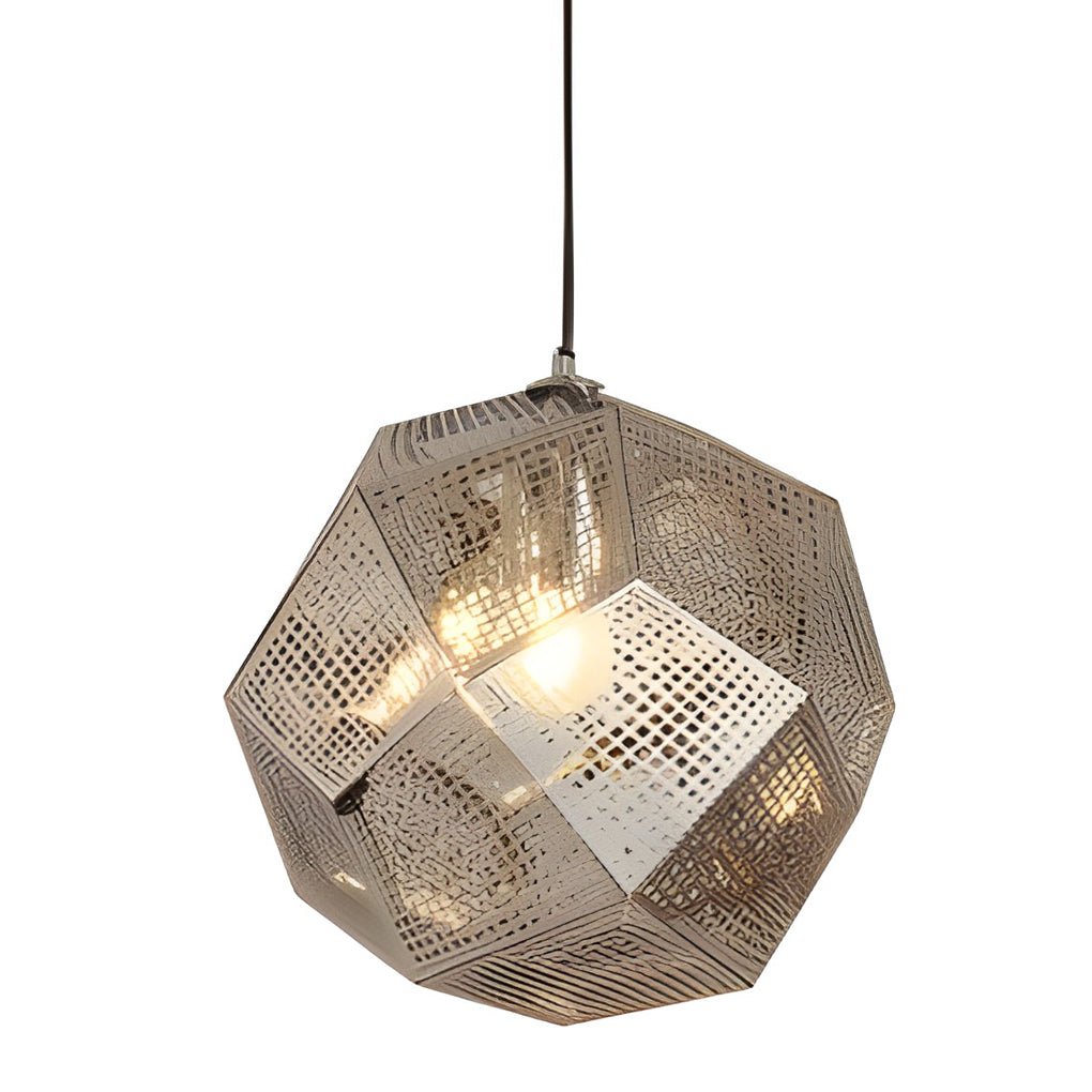 Geometric Round – Electroplated Metal Postmodern Pendant Light Chandelier