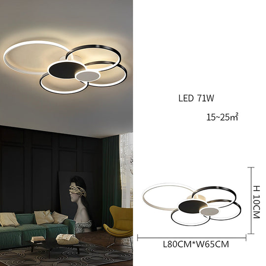Multiple Circles LED Flush Mount Ceiling Light with Acrylic and Silica Gel Cluster Design