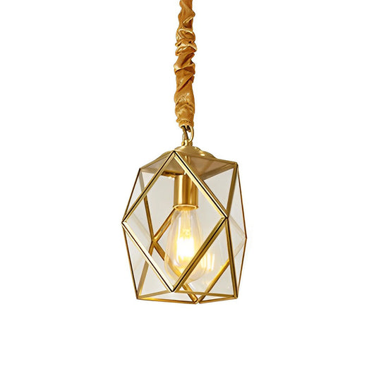 Retro Glass Copper Personality Industrial Style Small Chandelier