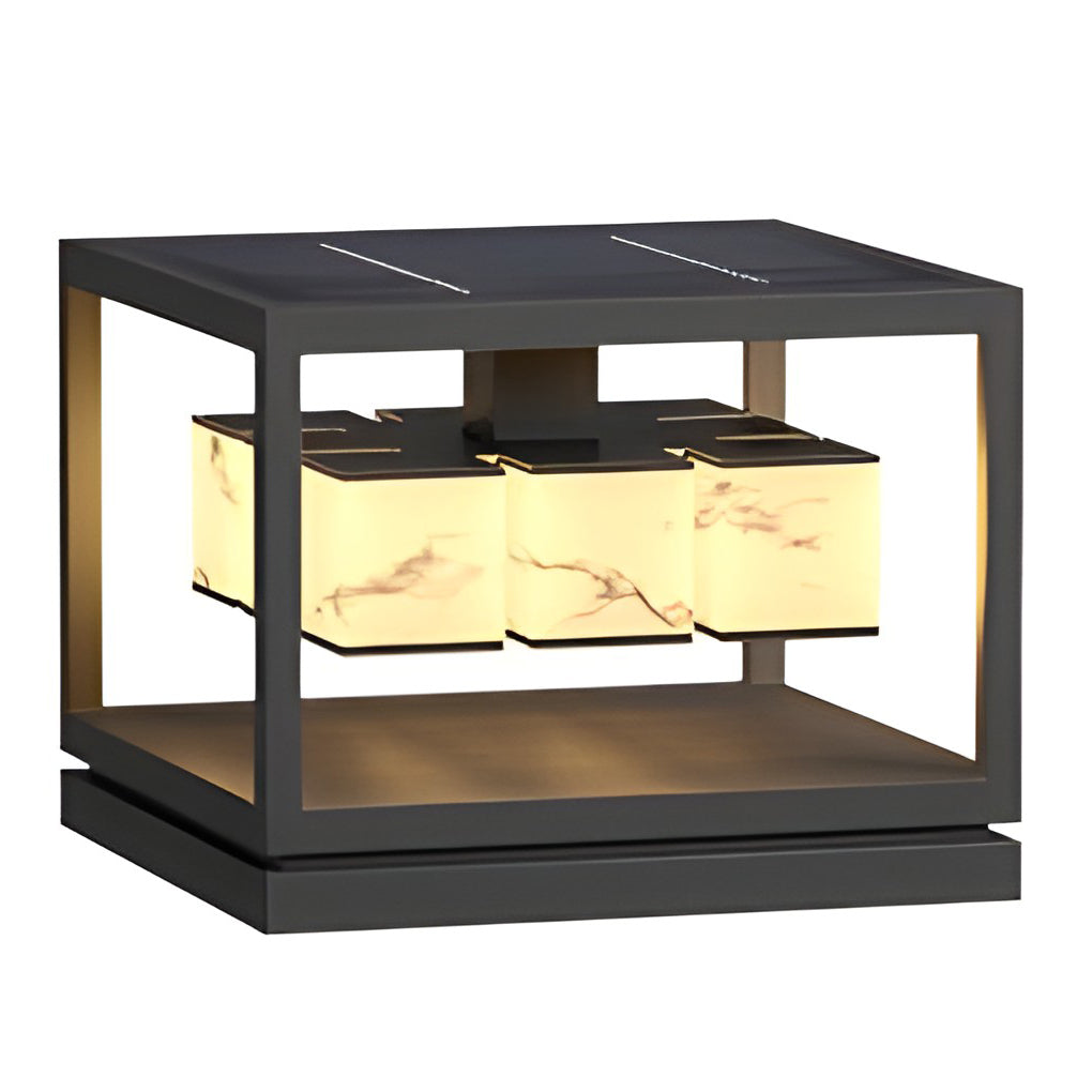 Square LED Waterproof Modern Solar Deck Post Light