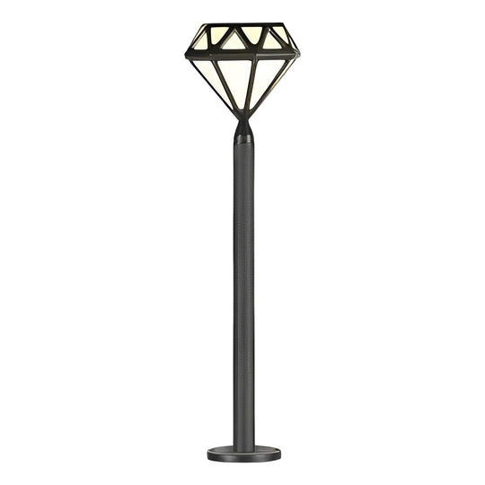 Geometric Diamond-Shaped Black LED Lawn Lamp