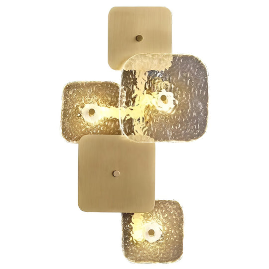 Creative Rounded Square Glass Copper LED Modern Wall Sconce