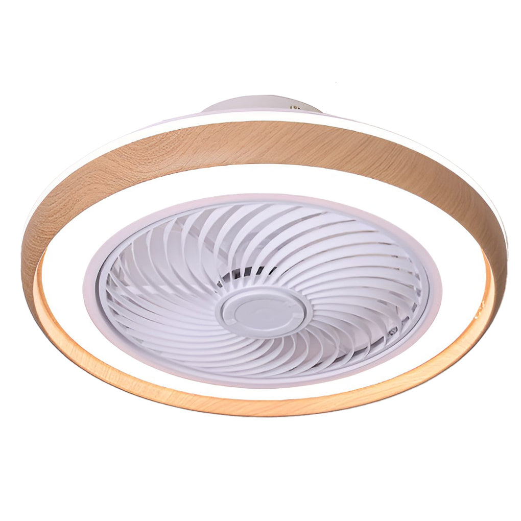 Round Ultra-thin Mute LED Nordic Bladeless Ceiling Fan Light