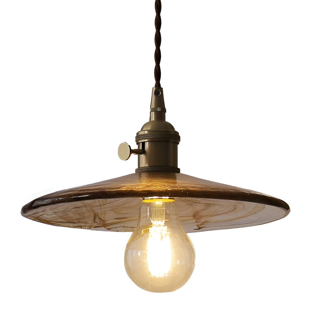 Circular Brown Glass LED 4W Retro Pendant Island Light
