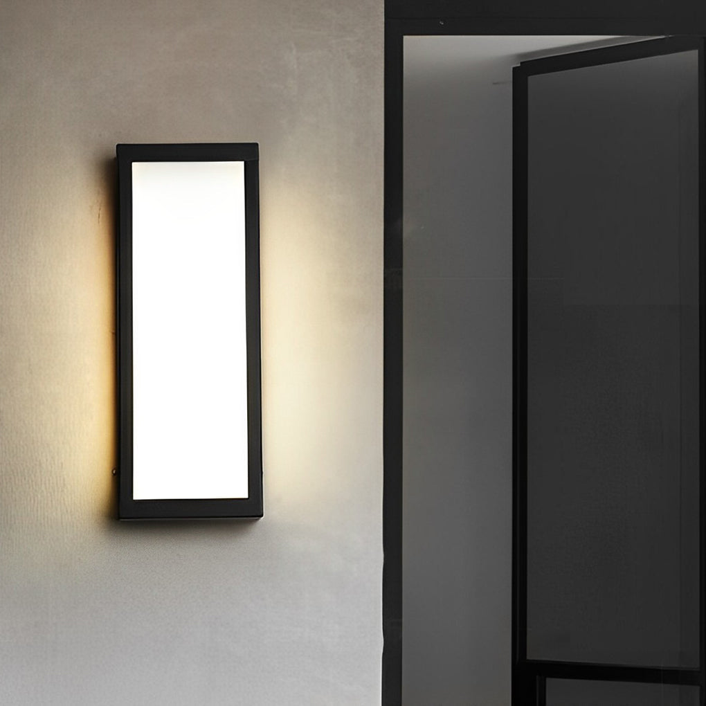 Rectangular LED Waterproof Black Modern Outdoor Exterior Wall Lamp
