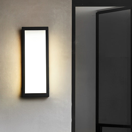 Rectangular LED Waterproof Black Modern Outdoor Exterior Wall Lamp