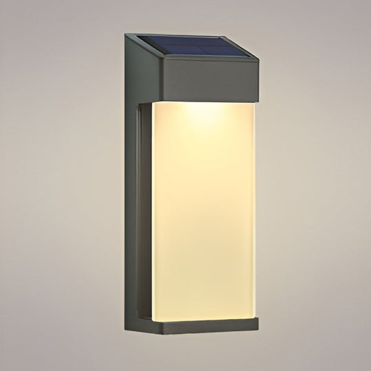2 Pcs Rectangular LED Light Controlled Waterproof Outdoor Solar Sconce Lighting