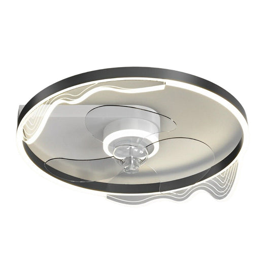 Round Modern Bladeless LED Ceiling Fan Lamp with Remote Control