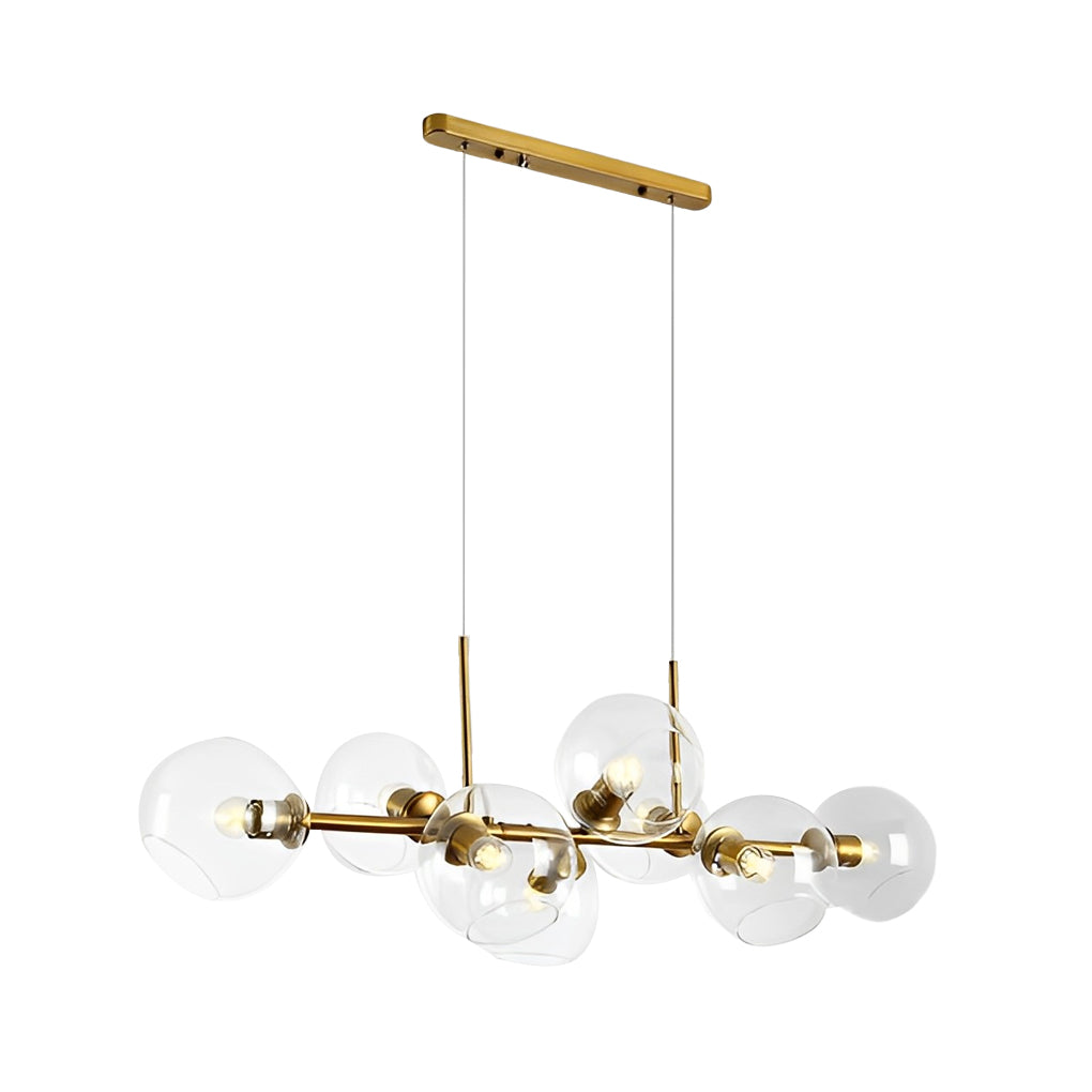 8 Lights Glass Shade LED Postmodern Chandelier Dining Room Light Fixture