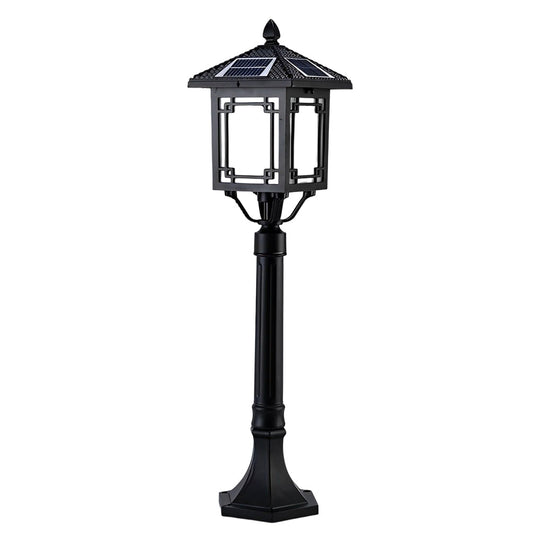 Ancient House Style Solar LED Post Light with 3-Step Dimming