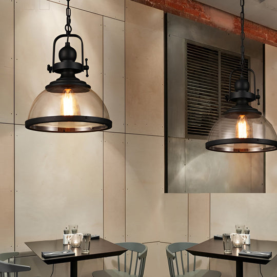 Antique Glass Iron – Retro Industrial Pendant Ceiling Light for Dining Room and Kitchen Island