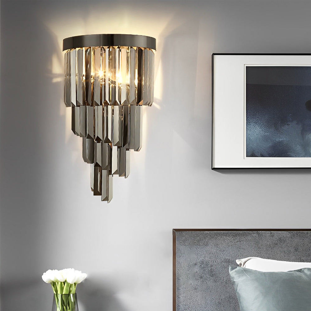 Crystal Metal LED Three Step Dimming Modern Wall Lamp
