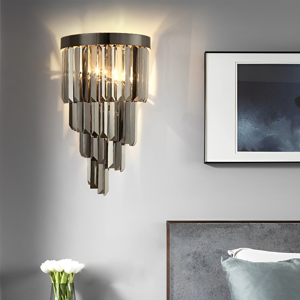 Crystal Metal LED Three Step Dimming Modern Wall Lamp
