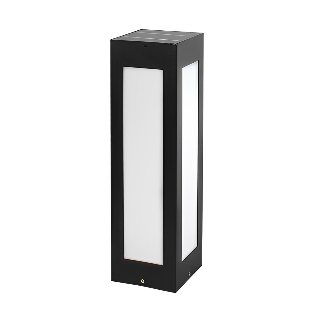 Modern Black Solar Bollard Light LED Waterproof Automatic Outdoor Lamp