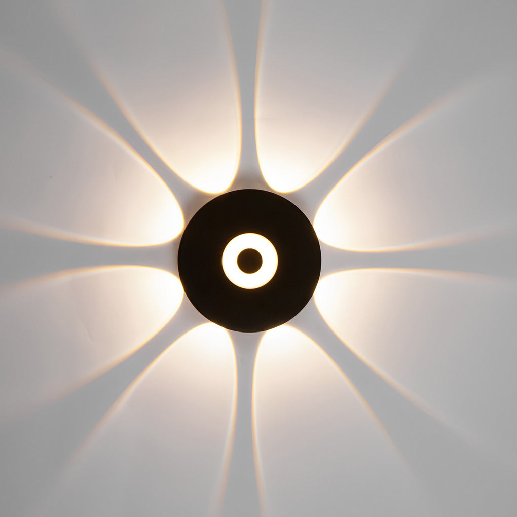 Round Waterproof LED Black Wall Washer Sconce Light